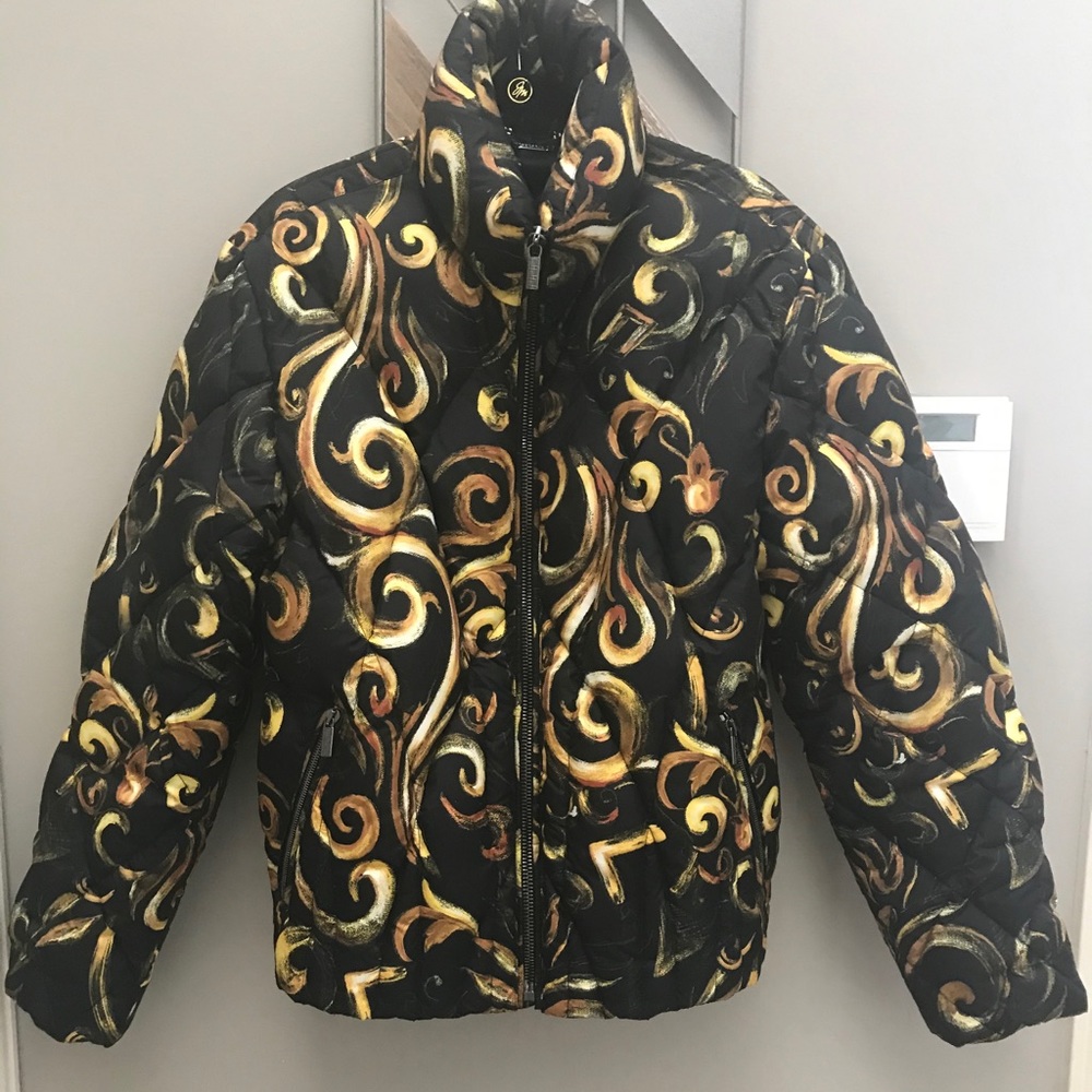 Versace baroccoprint quilted down jacket
